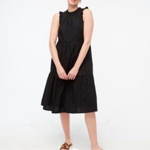 J. Crew Black Ruffled Tiered Midi Dress size 20